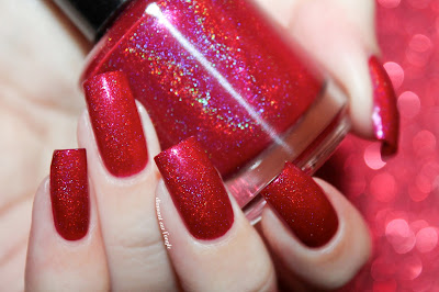 Swatch of the nail polish "Vanellope Von Schweetz" from Eat Sleep Polish