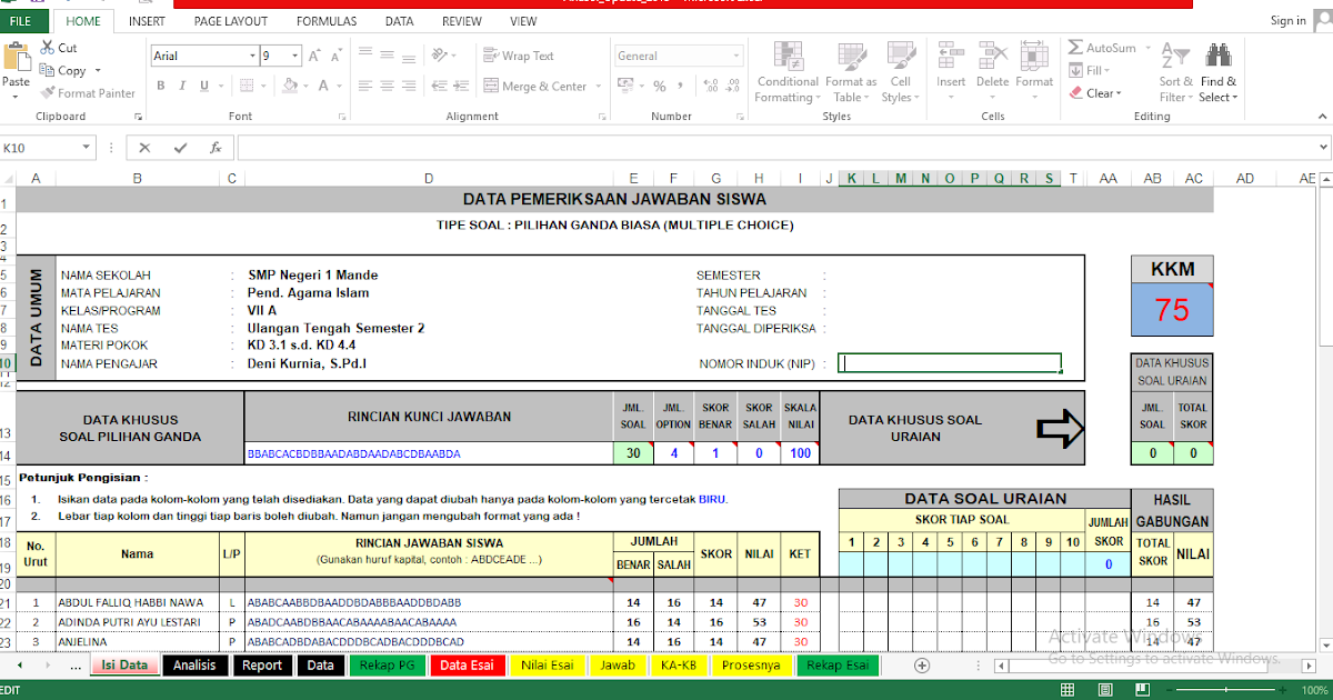 Download Aplikasi Analisis Soal Penilaian Pg Dan Essay Abufadli Com