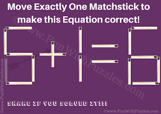 Answer of Matchstick Puzzle for Kids