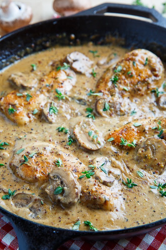 Chicken and Mushroom Skillet in a Creamy Asiago and Mustard Sauce ...