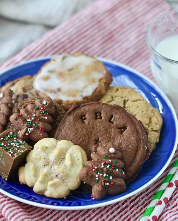 Christmas tree cookies on a plate