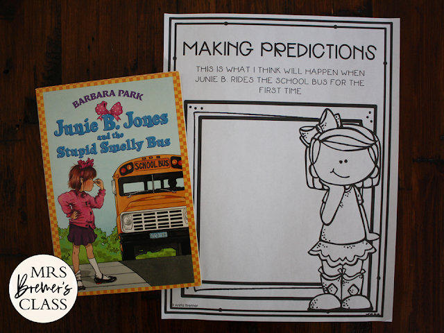 Junie B Jones and the Stupid Smelly Bus book study literacy unit with Common Core aligned companion activities 1st grade 2nd grade