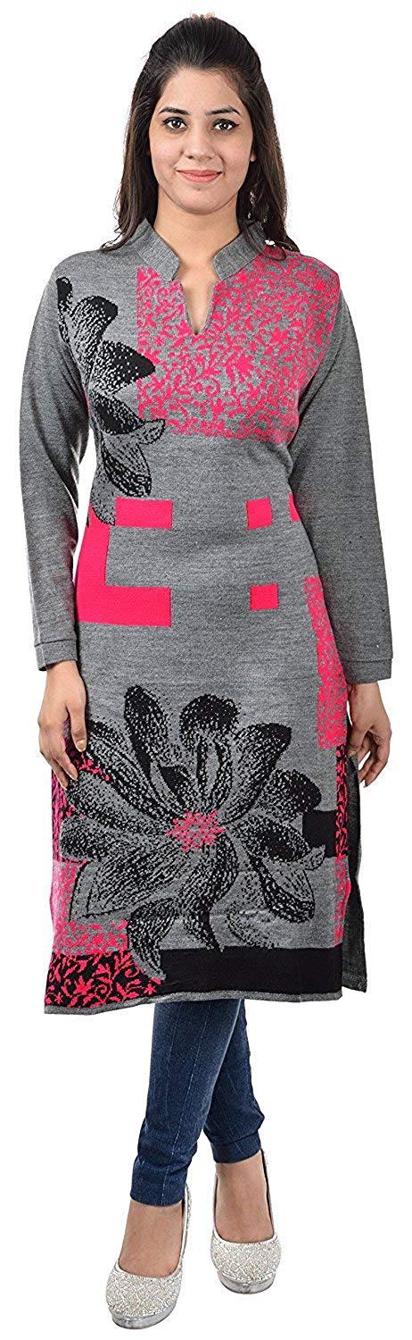 Women's Wool A-Line Kurta Grey (From Amazon) - Gala Online Store