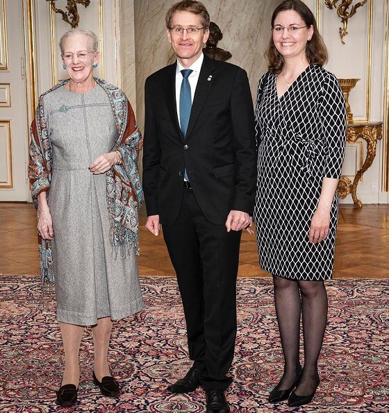 Queen Margrethe II received German Schleswig-Holstein's State Premier Daniel Guenther and his wife Anke Guenther at Amalienborg Palace