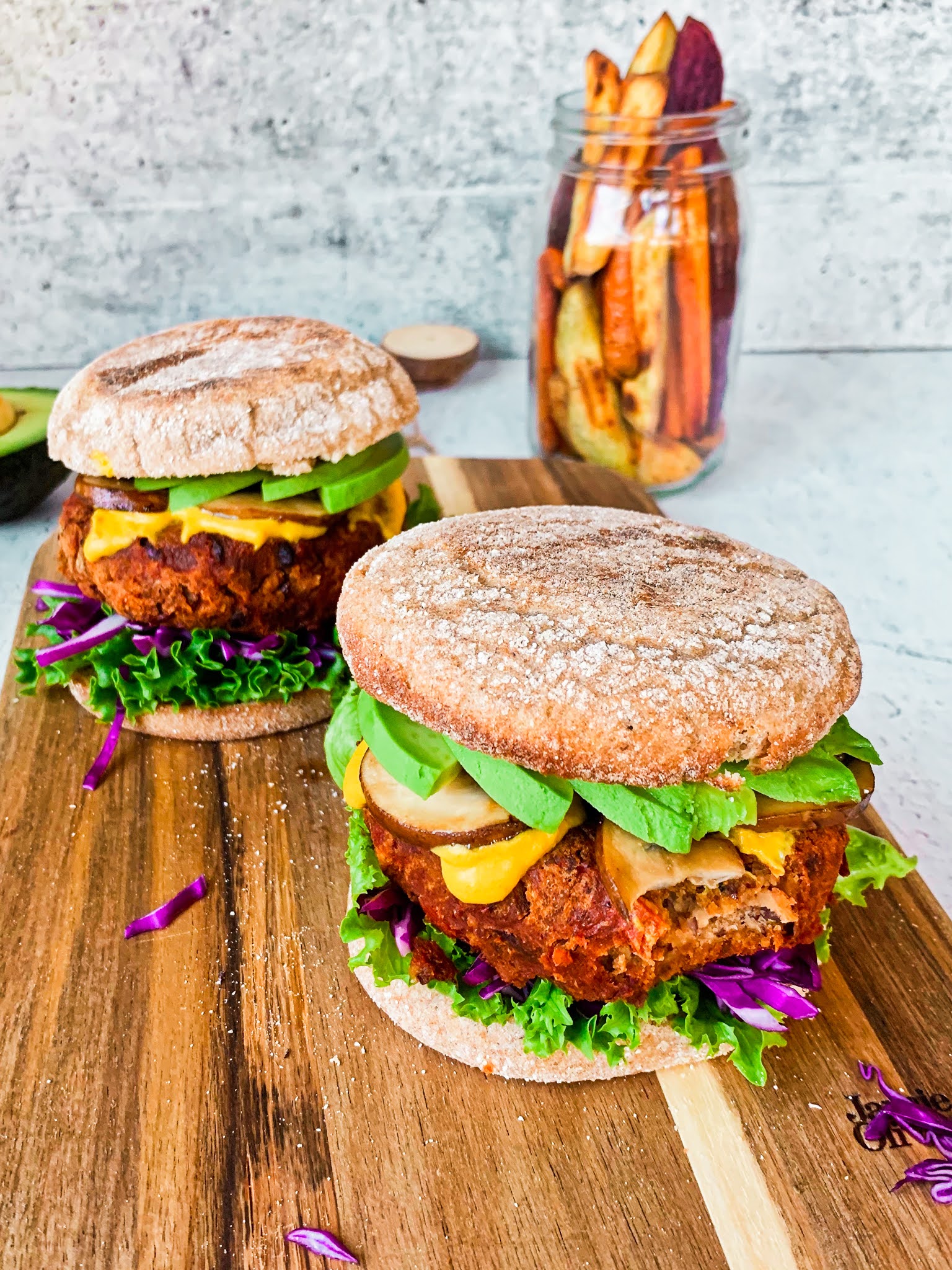 BBQ Tempeh Black Bean Burgers
