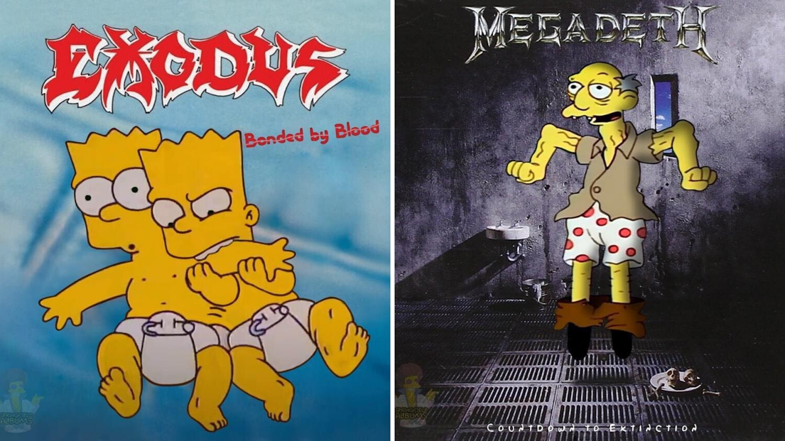 Los Simpson: así serían las portadas de discos metal en dibujos animados