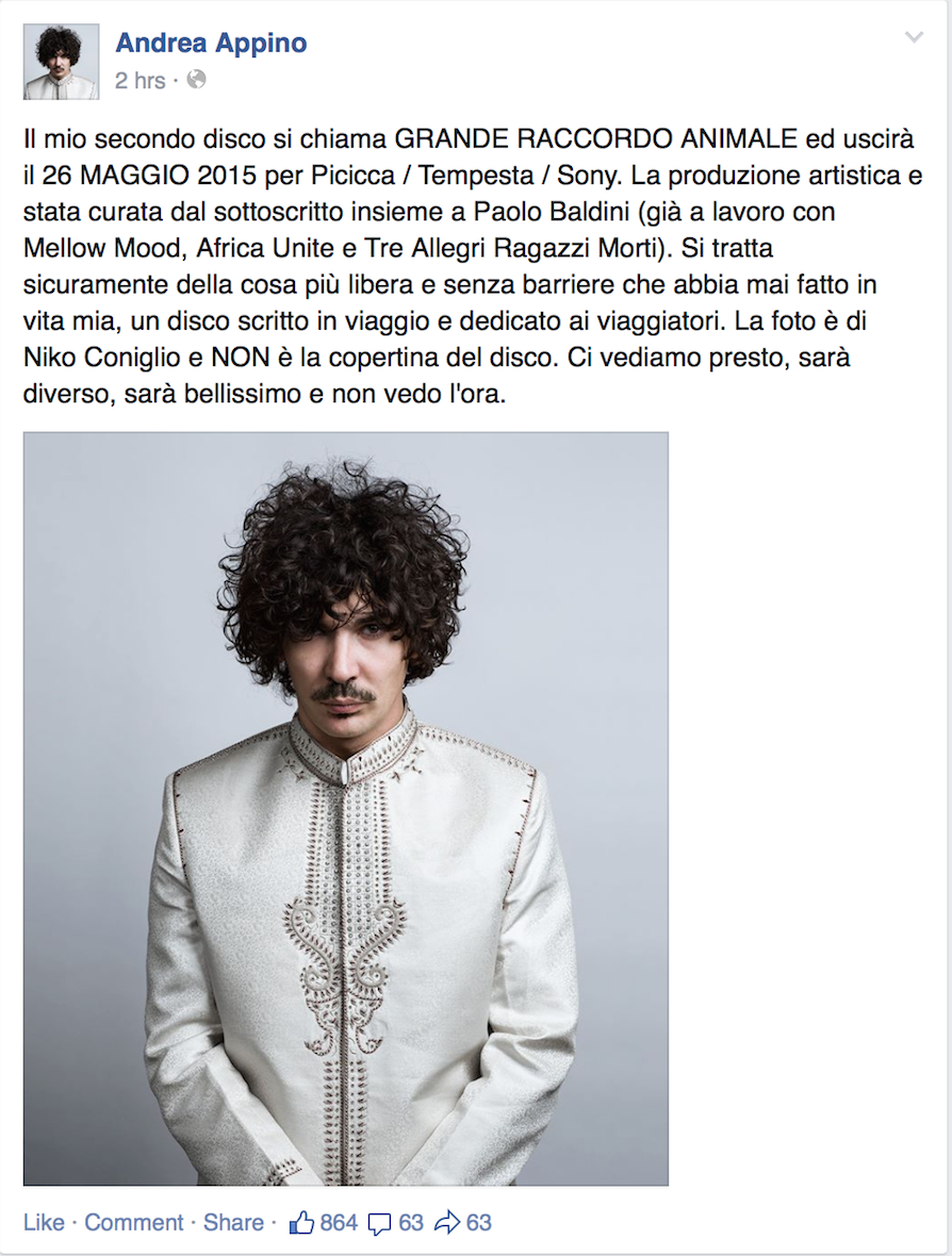 Sentieri Sonori Blog Nuovo disco solista per Appino Grande raccordo