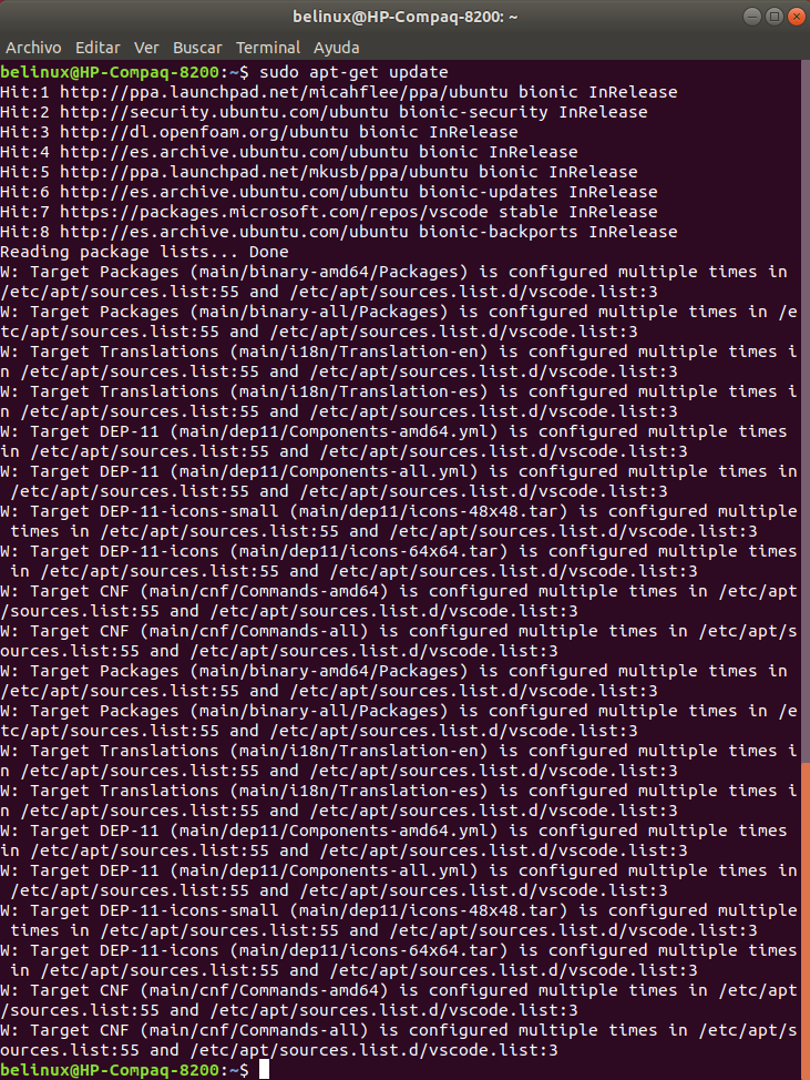 Ubuntu Linux Solución al mensaje "W Target Packages (main/binary