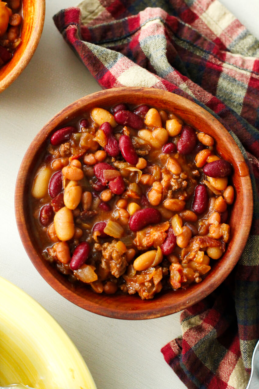 Best Ever Crock Pot Cowboy Beans | The Two Bite Club