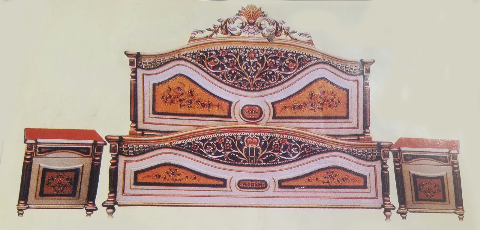 Modern Chinioti Bed Set Designs in Catalogue Collection Peshawar