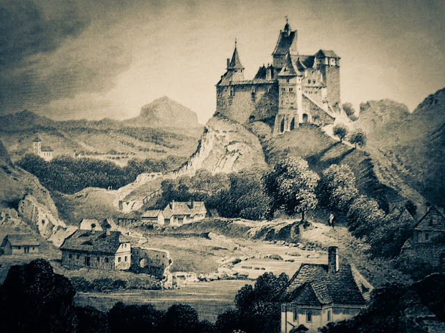 Замок Бран в Трансильвании, вид в 1880 х годах. От замка Чичо к XIX веку сохранялись лишь остатки двух башен, но, скорее всего, по типу он был похож.