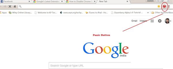Botón de pánico para Google Chrome