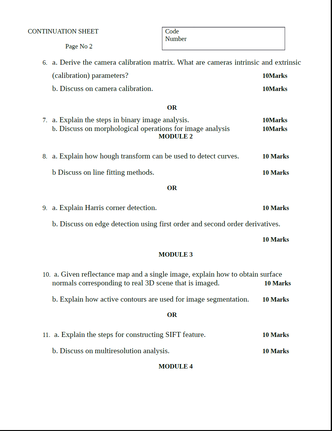 Kerala University B Tech Machine Vision ( A ) 2016 Question Paper