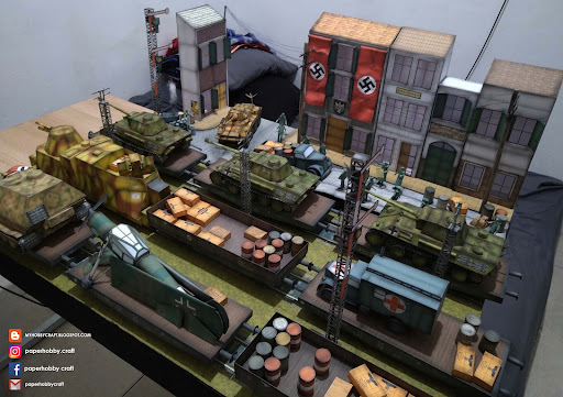 " Beschäftigtes Militärpanzerdepot " 1/35 scale papermodel