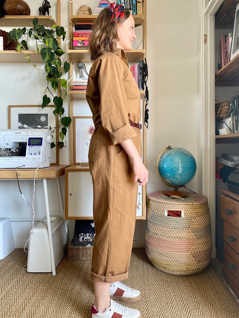 Diary of a Chain Stitcher: Caramel Twill Kim Jumpsuit Boilersuit from Sewing Basics for Every Body by Wendy Ward