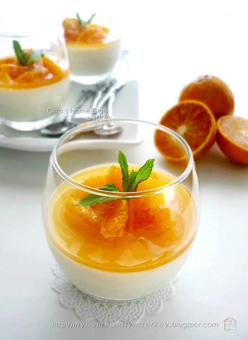 Citra's Home Diary Basic Vanilla Panna Cotta with Honey Blood Orange