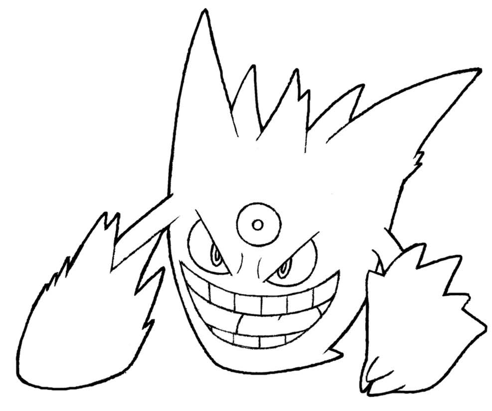 Gengar Pokemon Coloring Pages.