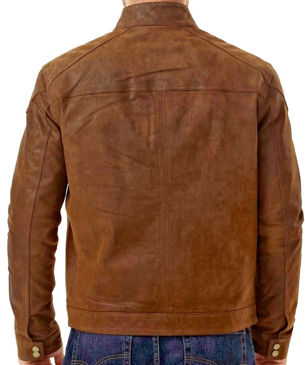 Style # 4860 Cow Leather Nubuck Finished Mens Jacket (Back)