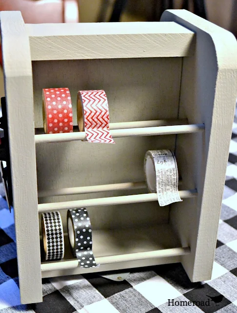 The Perfect Washi Tape Dispenser created from a spice rack