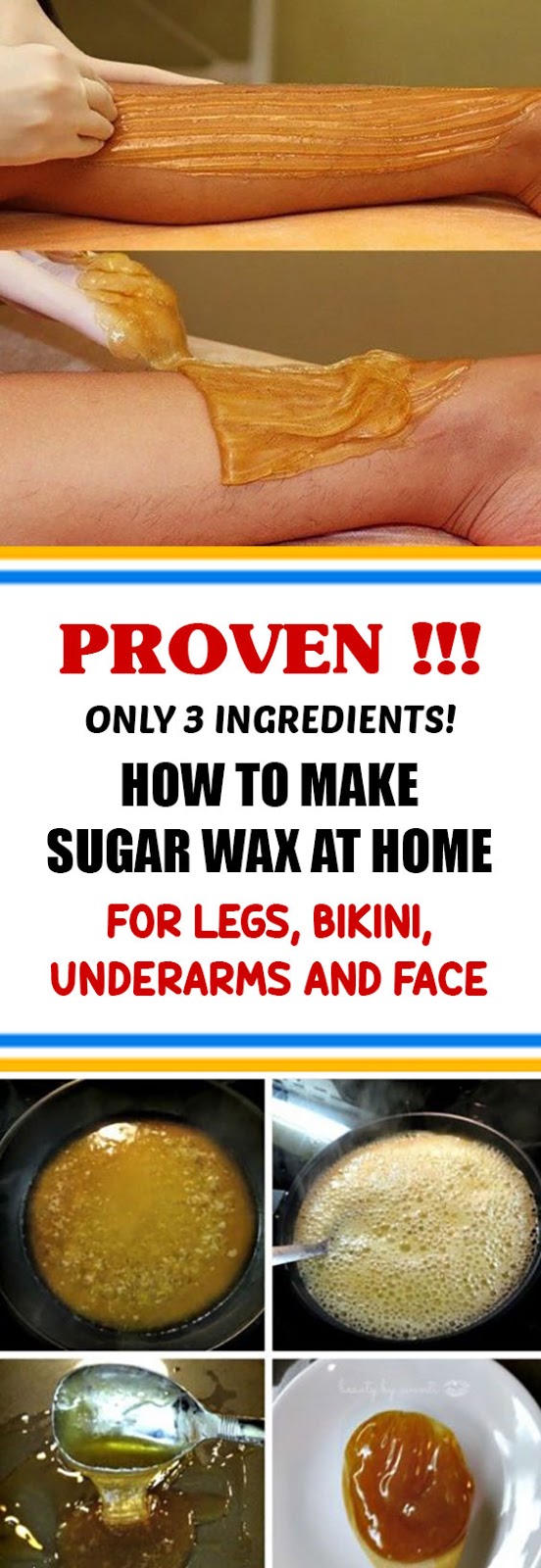 PROVEN! How to Make Sugar Wax at Home ( for Legs, Bikini, Underarms and Face) beautytips diybeauty