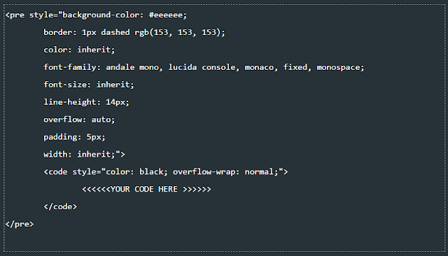 How to add code snippet in you Blogger without any Java Script