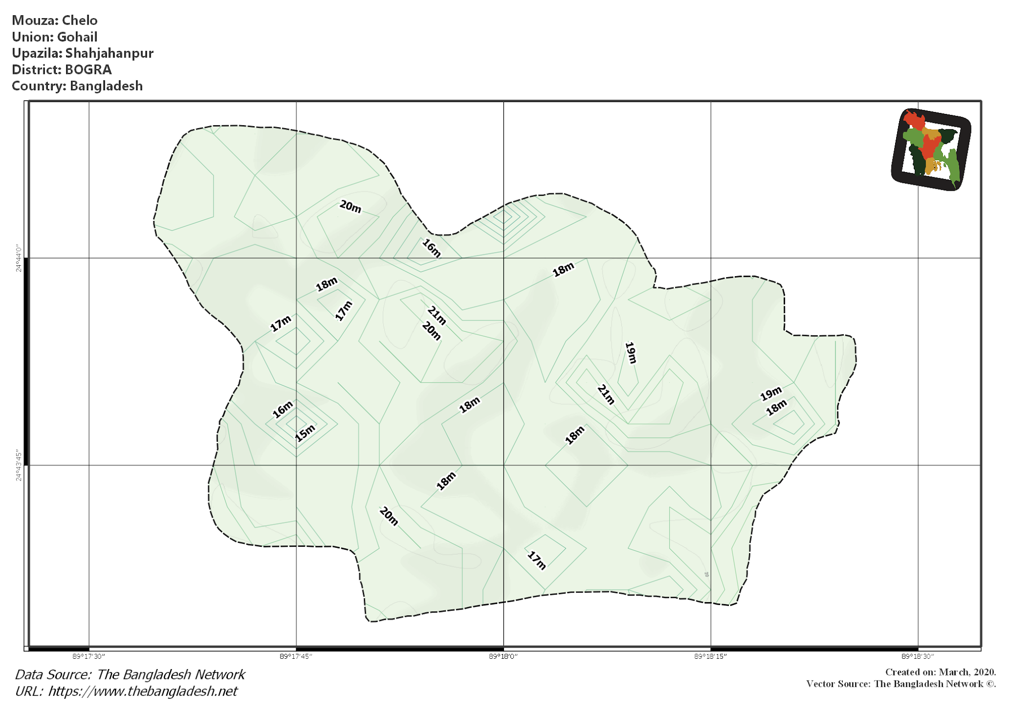 Map of Chelo Mouza of Shahjahanpur Upazila, BOGRA Map of Chelo Mouza of Shahjahanpur Upazila, BOGRA, Bangladesh.