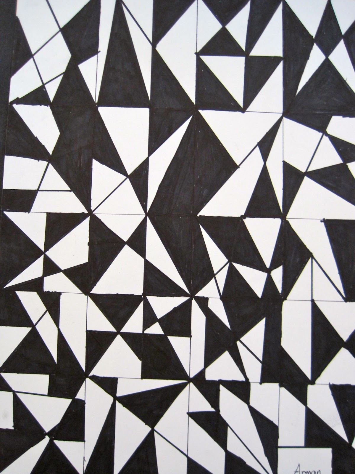 Pinewood Art Grid Art 8th Grade