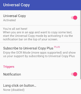 Enable Universal Copy app