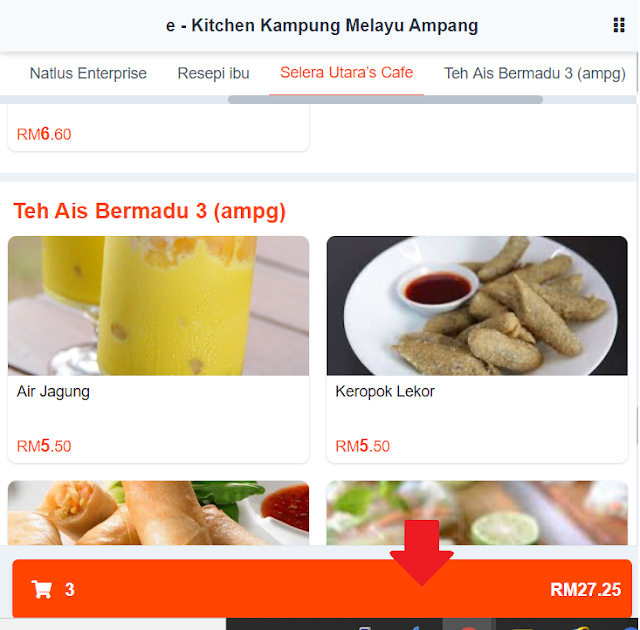 Cara Membuat Tempahan di  E-Kitchen PLATS