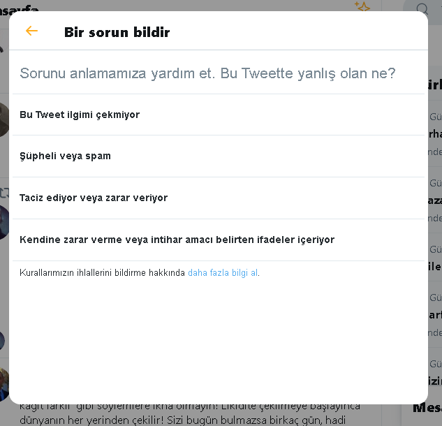 Twitter Spam Hesap Bildirme veya İhlal Bildirme