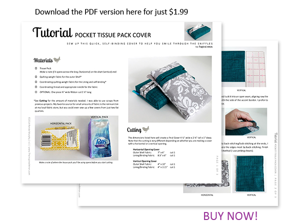 Download the printable pattern today! | Pocket Tissue Pack Cover | The Inspired Wren