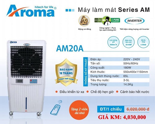 Quạt điều hòa Aroma AM20A, Hàng Chính Hãng