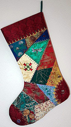 Victorian Crazy Quilted Christmas Stocking Victorian Crazy Quilted Christmas Stocking