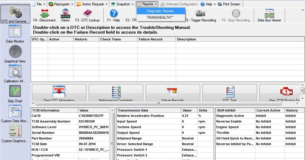 Diagnostic Reports using ALLISON DOC Software (ALLISON Transmission