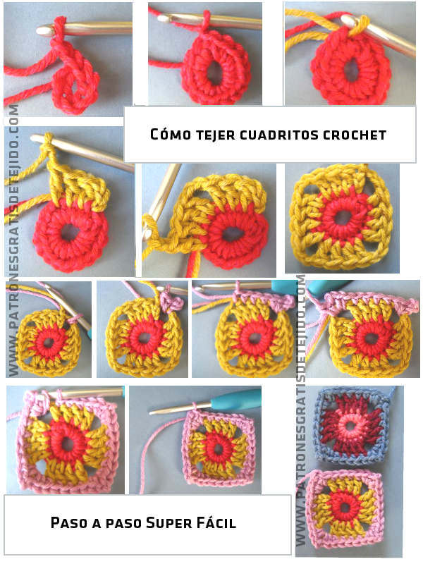 Aprende a Tejer Cuadros Crochet / Paso a paso