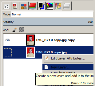 Membuat Layer Baru dengan Background Warna Biru Membuat Layer Baru dengan Background Warna Biru