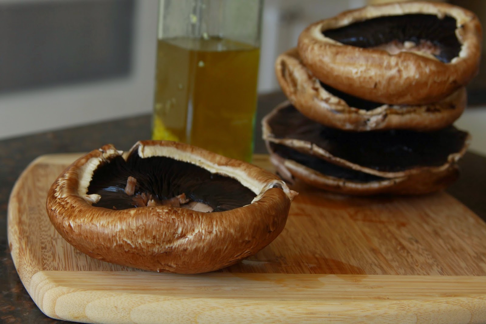 That harpist can cook!: Crab & Wild Rice Stuffed Portabella Mushrooms