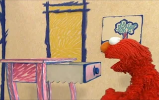 The Drawer comes in, moving like a saw, and then throws Elmo away. Sesame Street Elmo's World Building Things Quiz