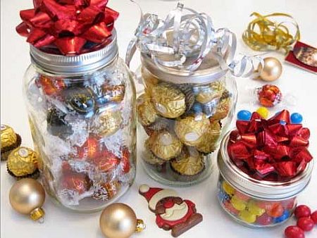 Christmas Gift in a jar - Candy, Nuts or Chocolates