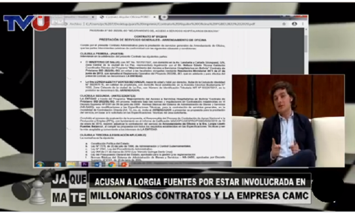 Entrambasaguas revelando su investigación en el programa Jaque Mate de Ximena Galarza / CAPTURA TVU
