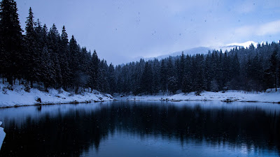 HD wallpaper Winter lake, snow, trees HD wallpaper Winter lake, snow, trees