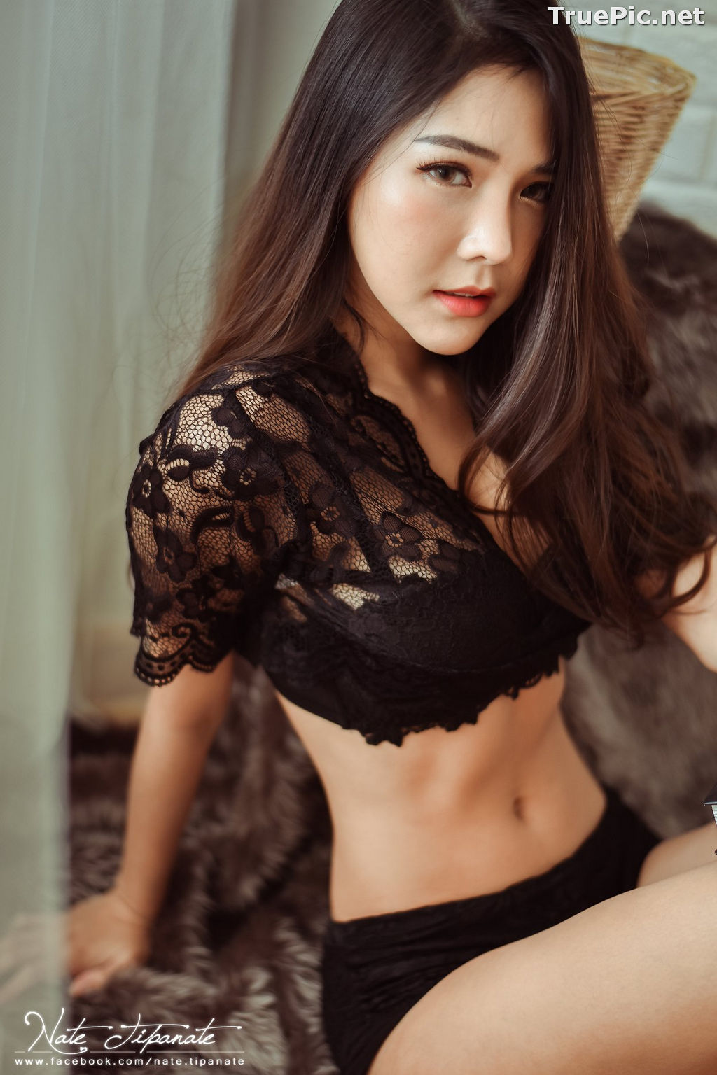 Image Thailand Model - Phitchamol Srijantanet - Black and White Lace Lingerie - TruePic.net - Picture-26