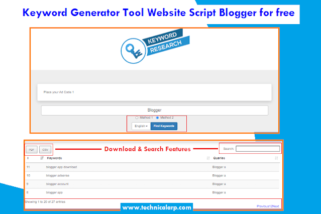 Keyword Generator Tool Website Script Blogger ~ Technical Arp