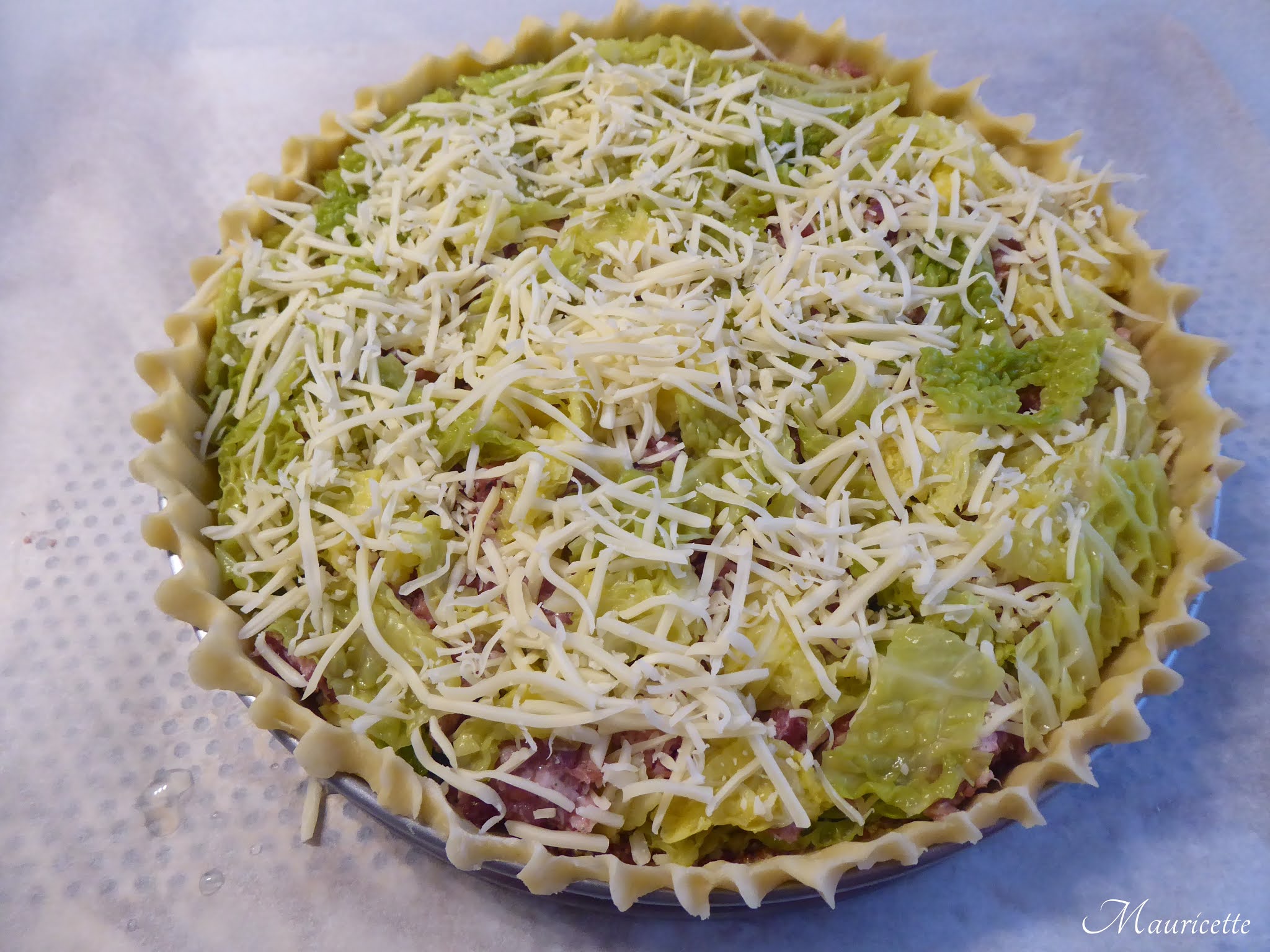 Tourte de chou vert & chair a saucisse