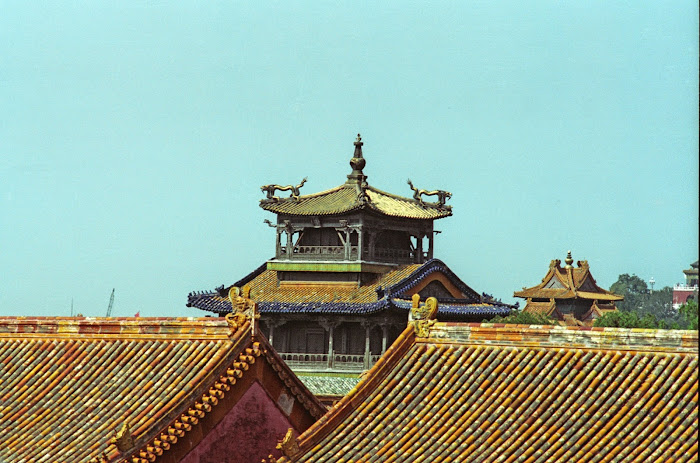 Pékin, Beijing, Palais Impérial, Cité interdite, toitures, échine de dragon, © L. Gigout, 1990