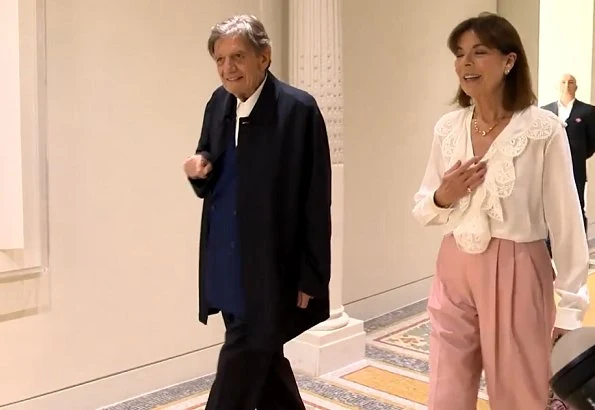 Princess Caroline of Hanover visited Ettore Spalletti's exhibition which is displayed at the New National Museum