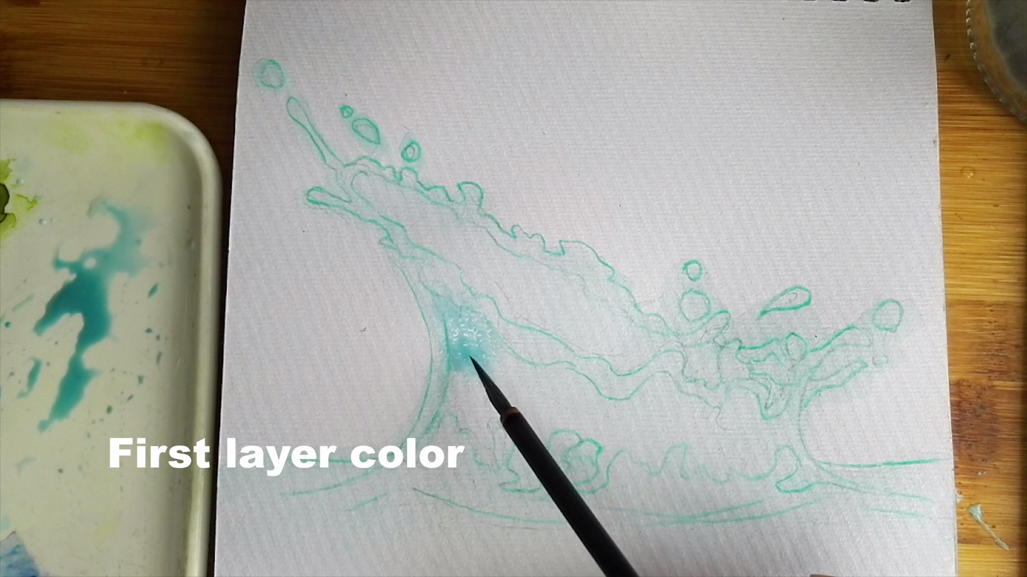 3 techniques of watercolor, How to draw Watercolor splashing water step by step tutorial easy for beginner