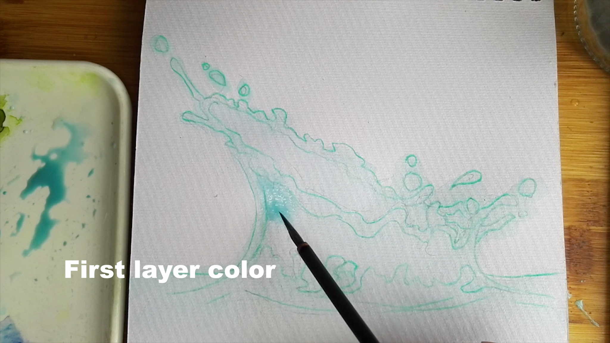 2 ways How to draw Watercolor water step by step tutorial easy for