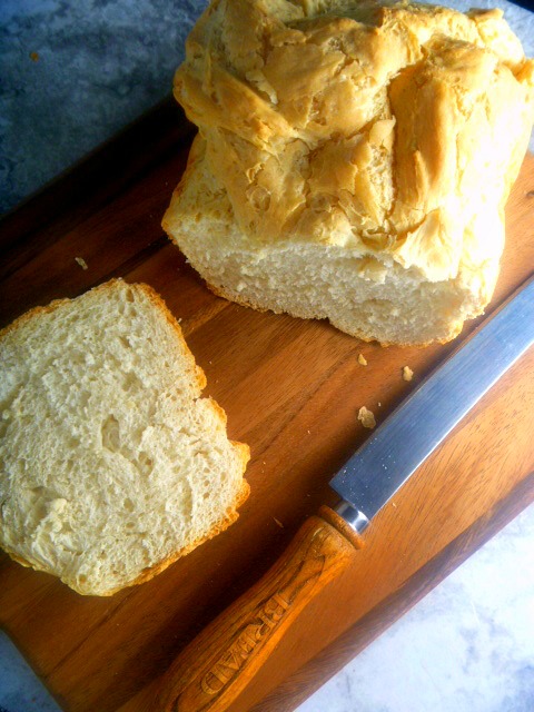 Simple French Bread for the Bread Machine: Crusty on the outside with a soft and tender airy crumb on the inside. Hot from the bread machine this bread is hard to beat!  - Slice of Southern