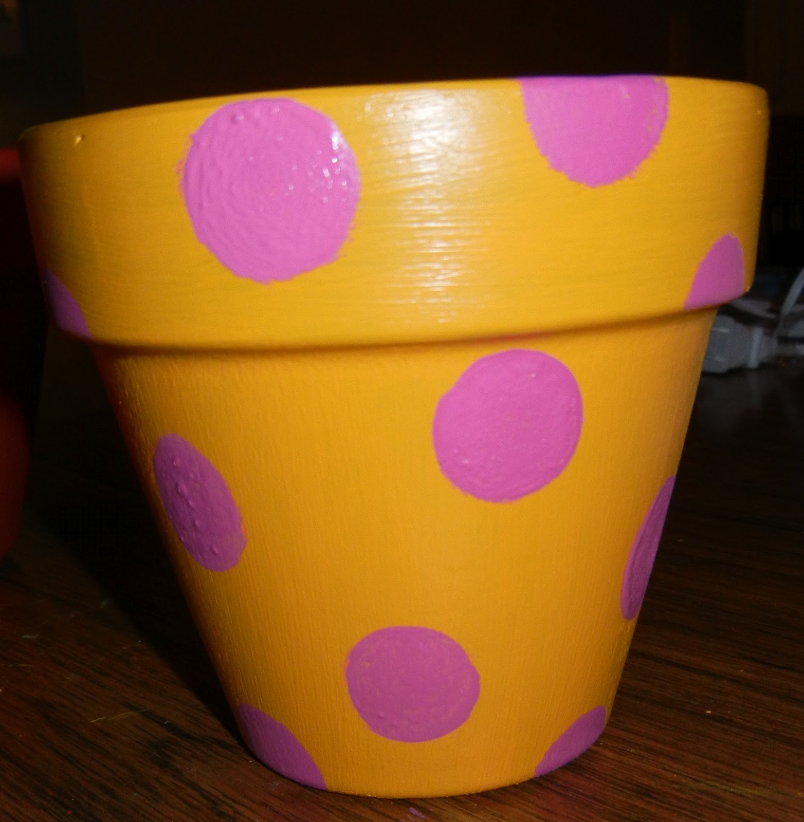 Libby Ribbons Weekend Paint Project Polka Dot Flower Pots